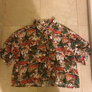 Forever 21 Women’s Shirt with Houses and Palm Trees